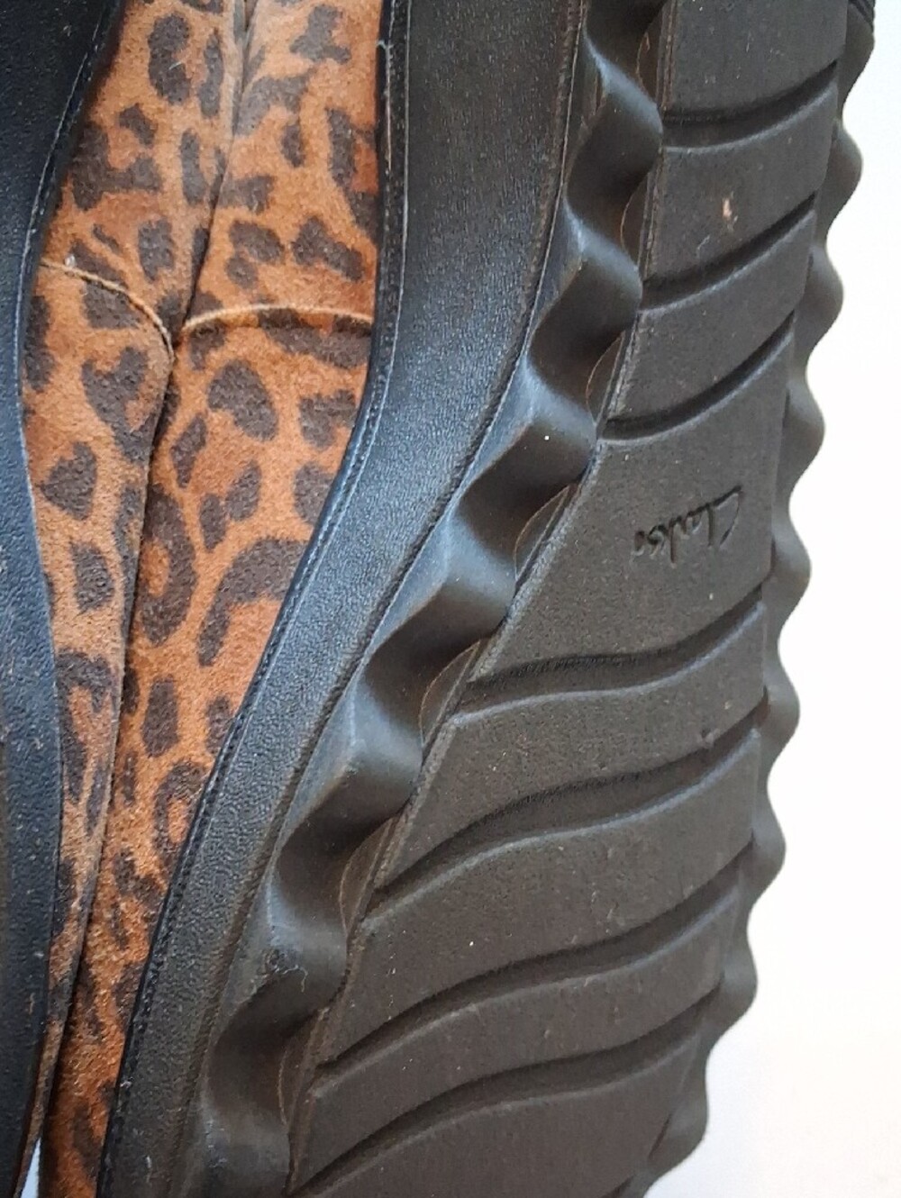 Clarks Leopard-Print Slip-On Flats in Brown and Black - Picture 7 of 8